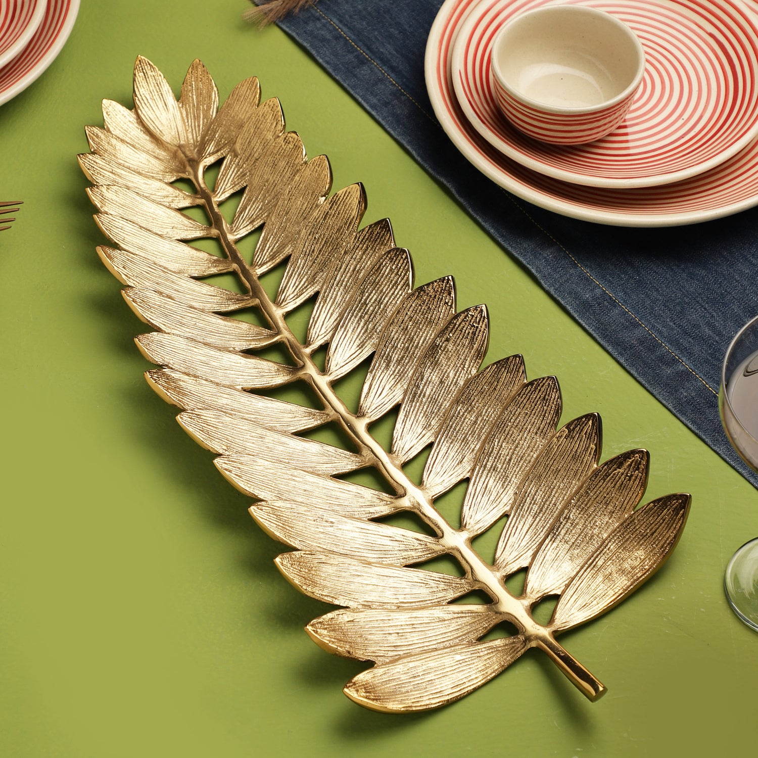 Large Gold Leaf Serving Tray
