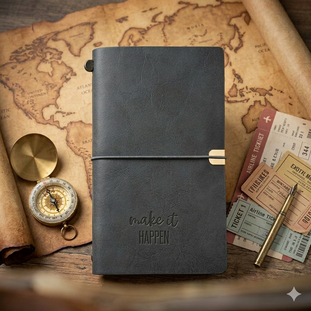 Pu Leather Notebook Journal Diary,Travel