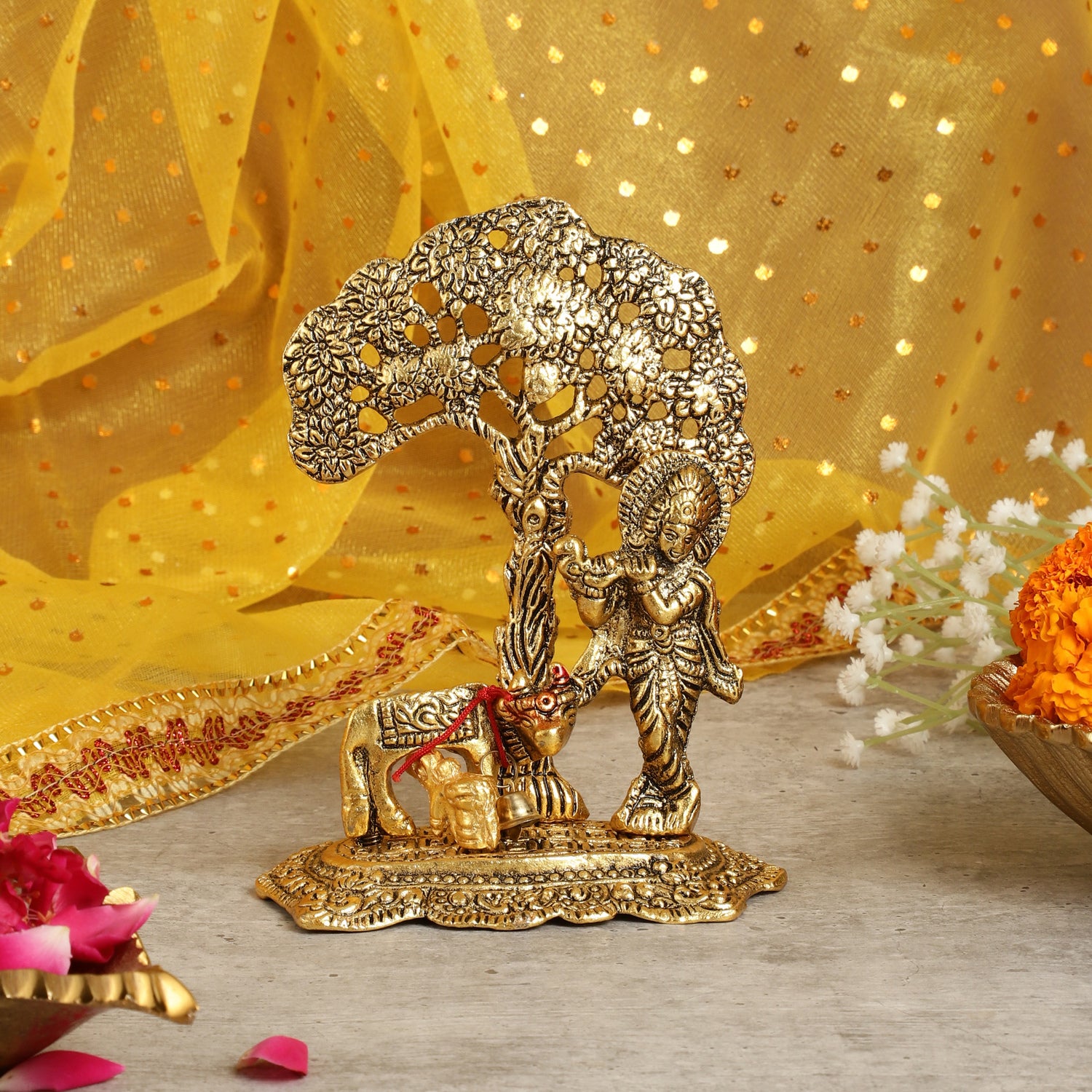 Krishna Aura Idol Murti Kamdhenu Cow