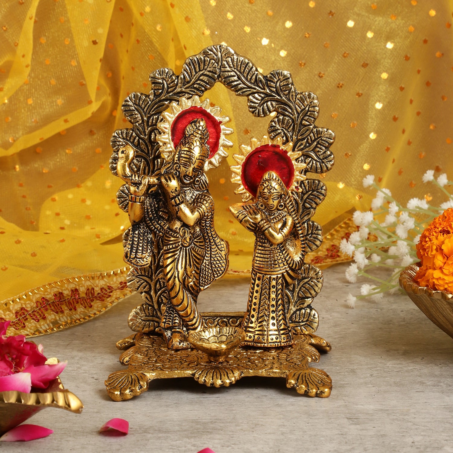 Radha Krishna Aura Statue Home Décor