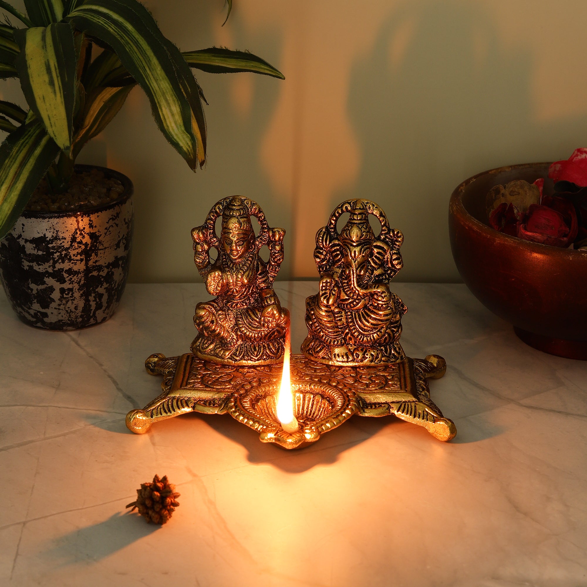 Goddess Laxmi Ganesh Chowki Diya