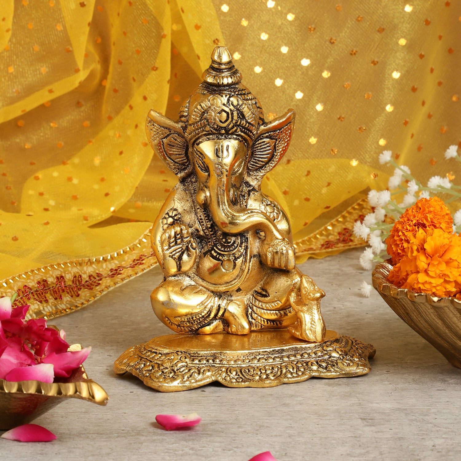 Lord Ganesh Statues Mouse,Sacred Ganesha Figurine,Lord