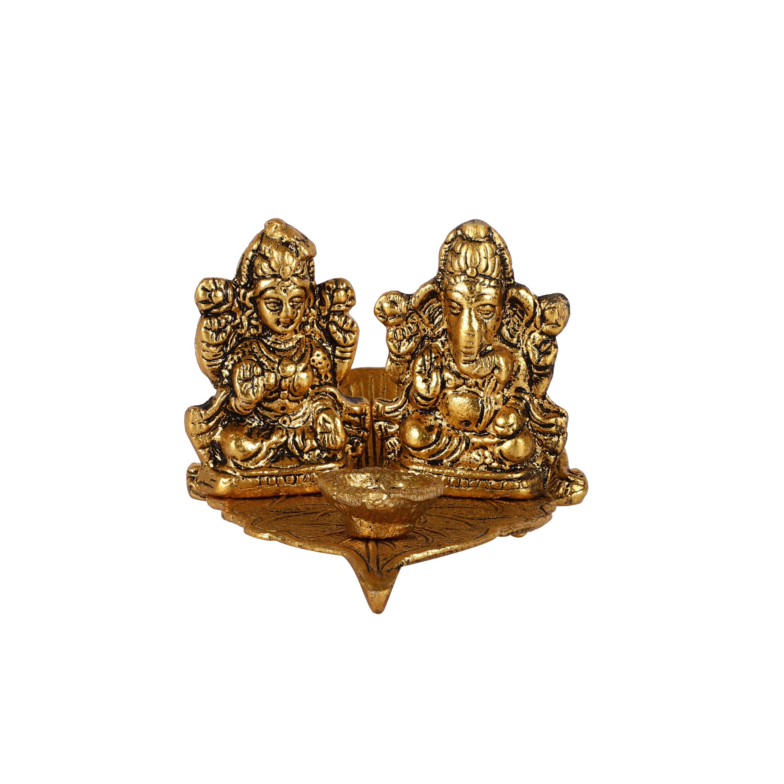 Goddess Laxmi Ganesh Leaf Diya