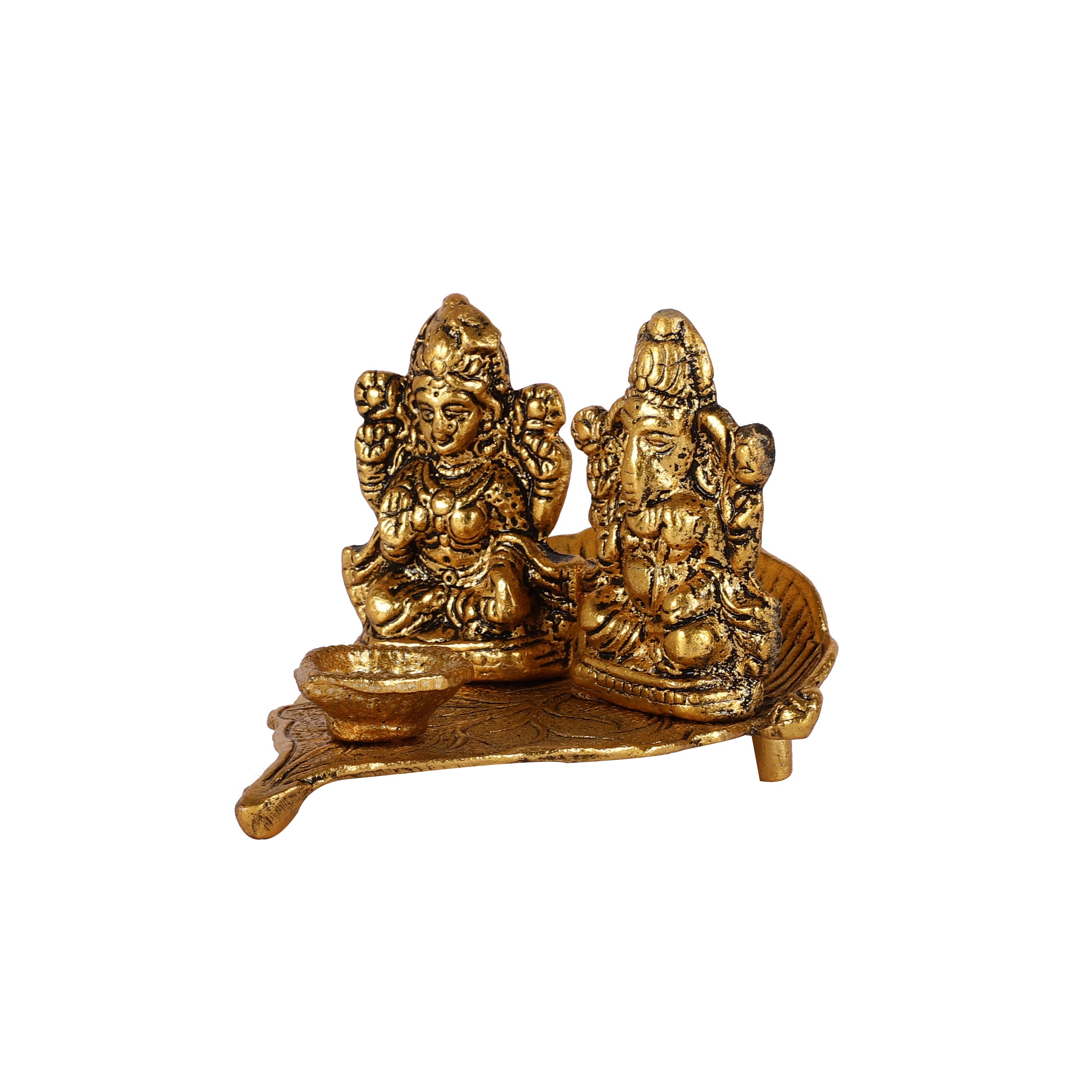 Goddess Laxmi Ganesh Leaf Diya