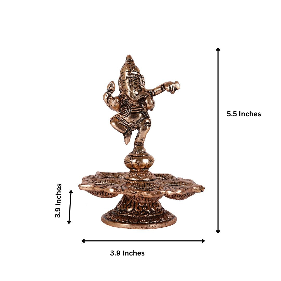 Dancing Lord Ganesh Diya Puja