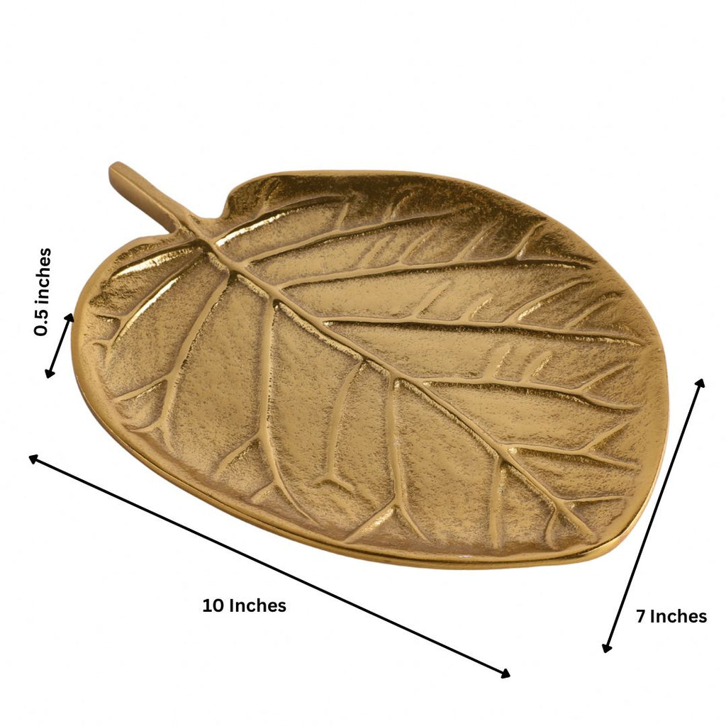 Golden Leaf Tray Home Decor