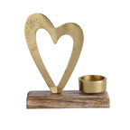 Heart Shape Figurine Wooden Base