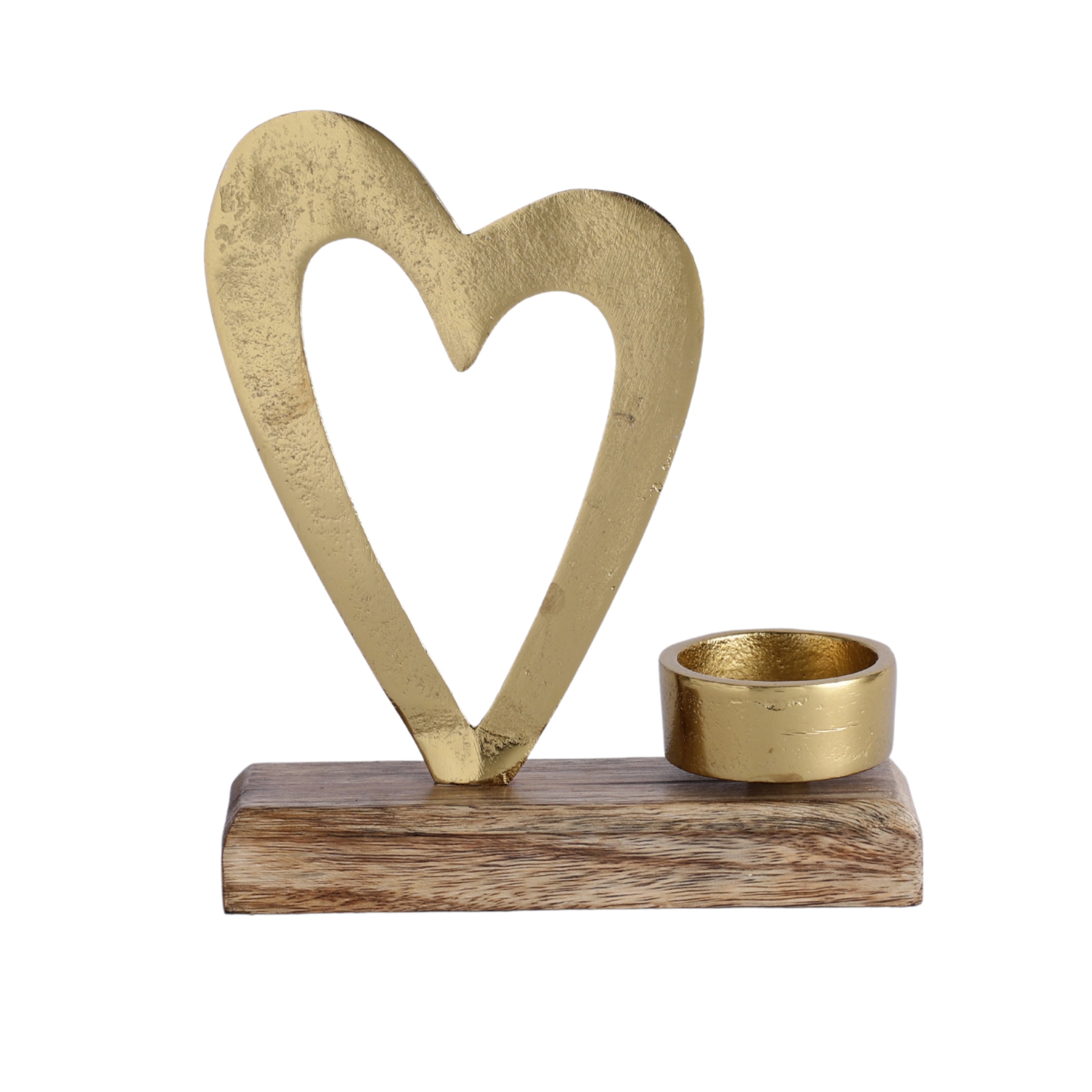 Heart Shape Figurine Wooden Base