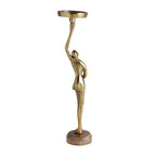 Lady Candle Holder Wooden Base
