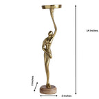 Lady Candle Holder Wooden Base