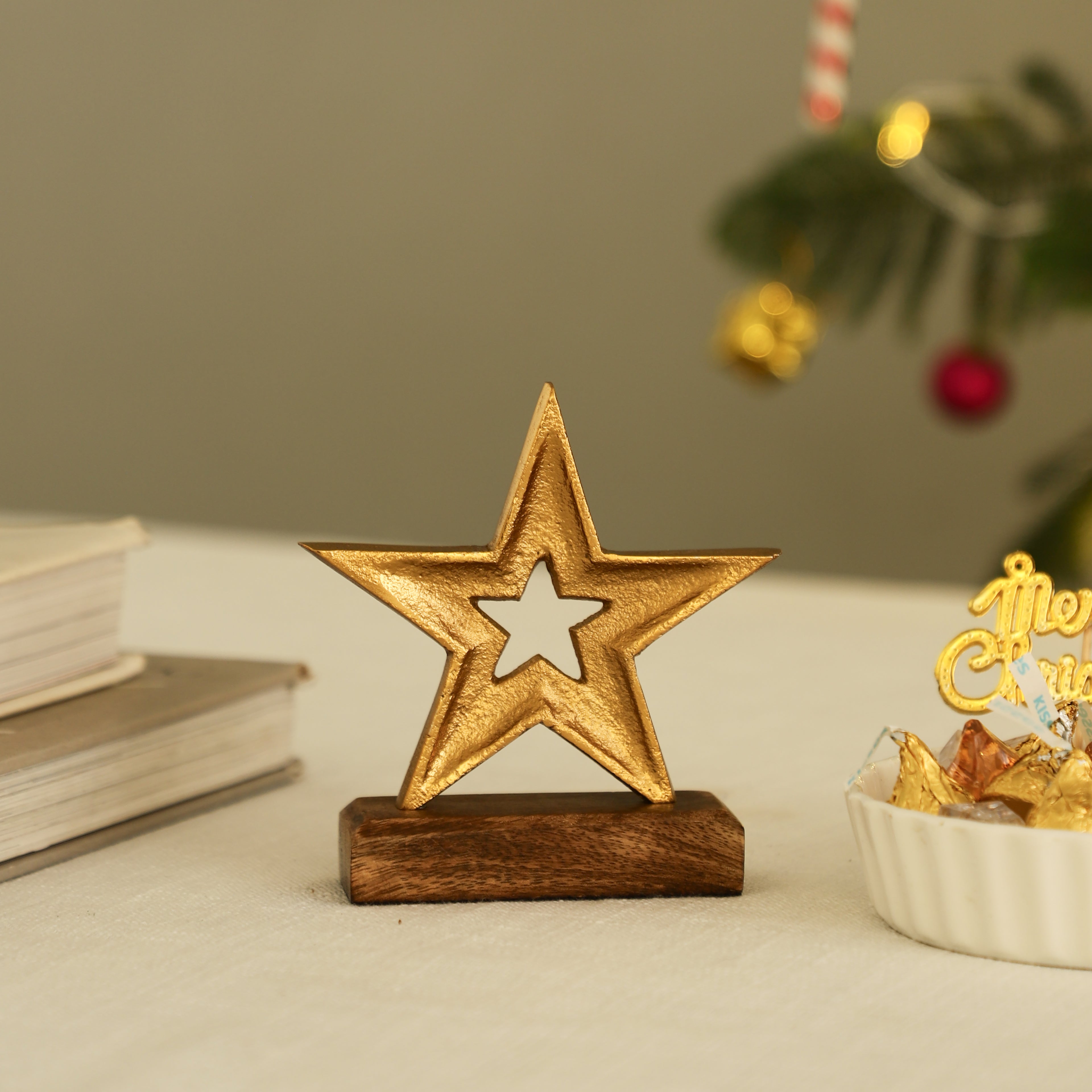 Star Wooden Base Home Décor