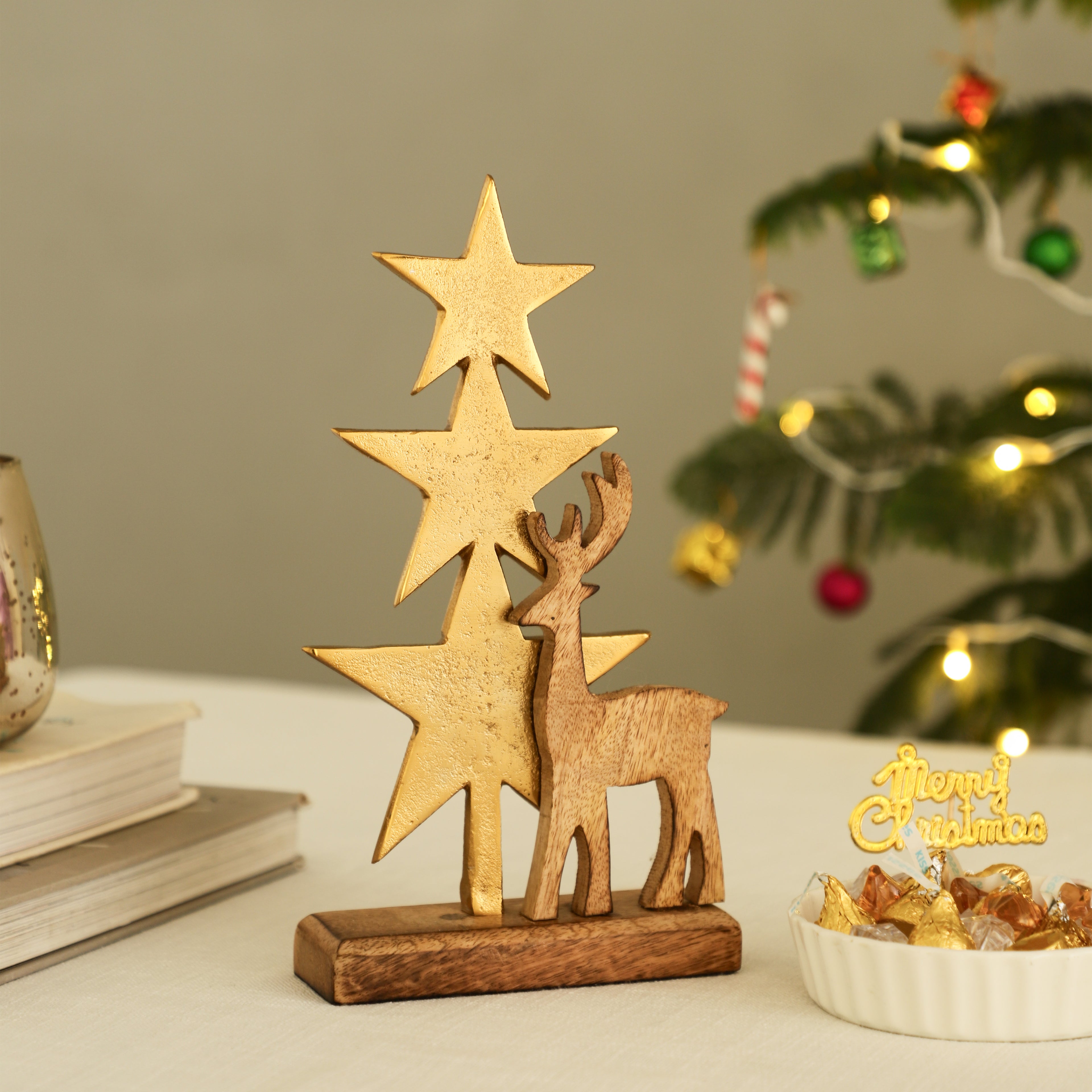 Star Christmas Tree Of Life Reindeer And
