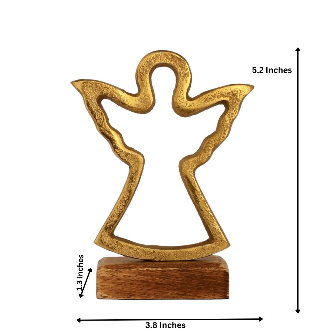 Angel Glow Wooden Base Home Décor