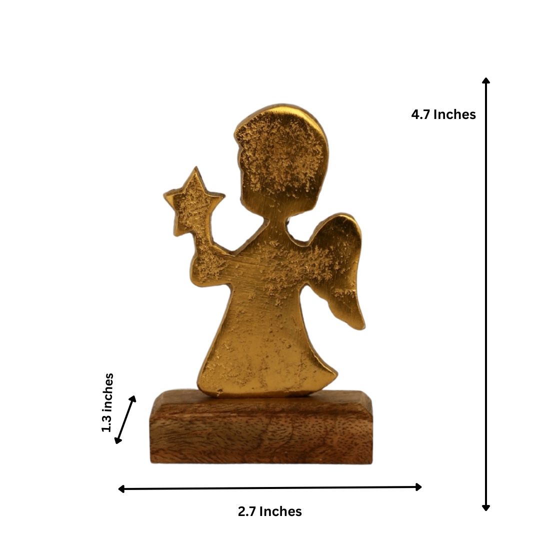 Angel Glow Wooden Base Home Décor