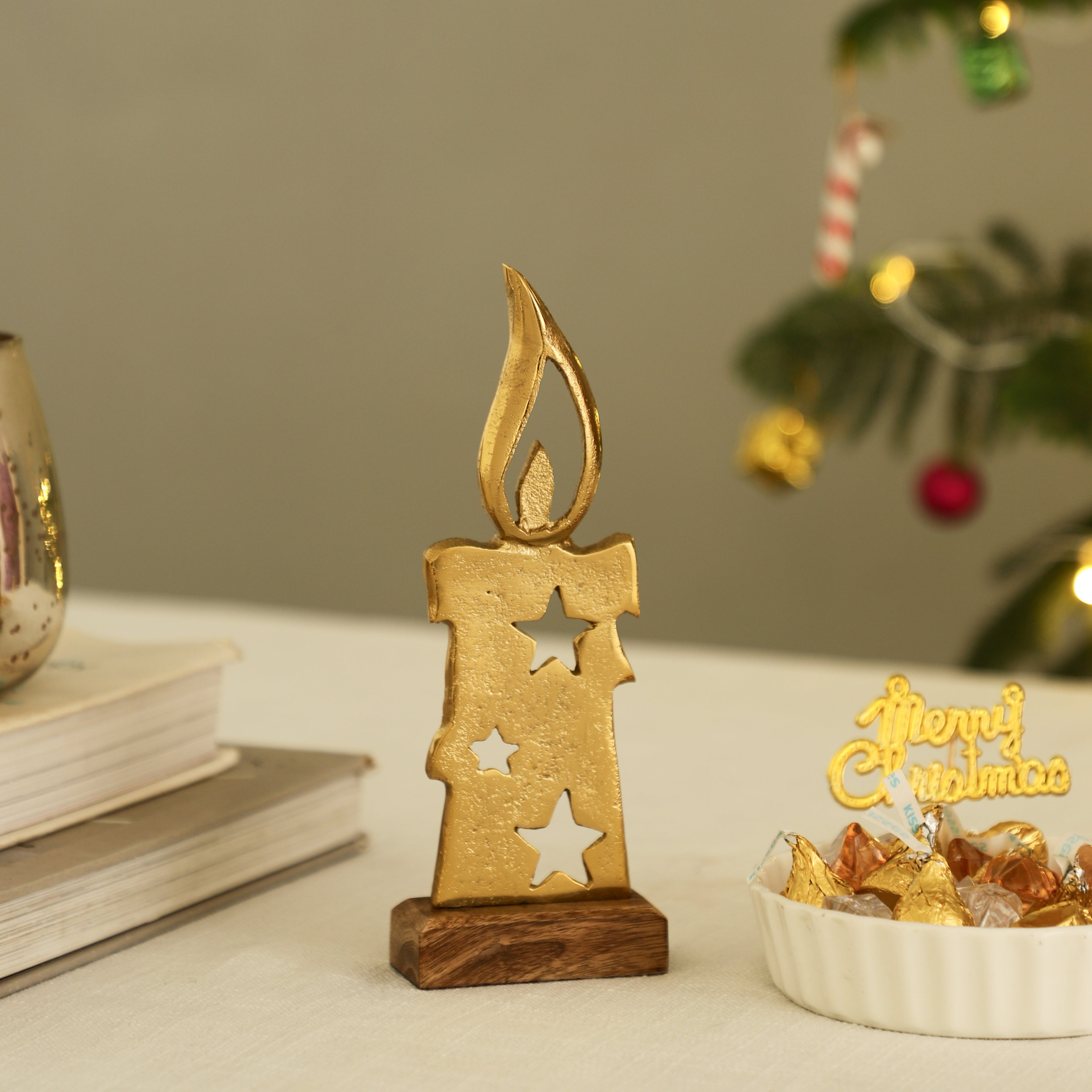 Candle Wooden Base Home Décor