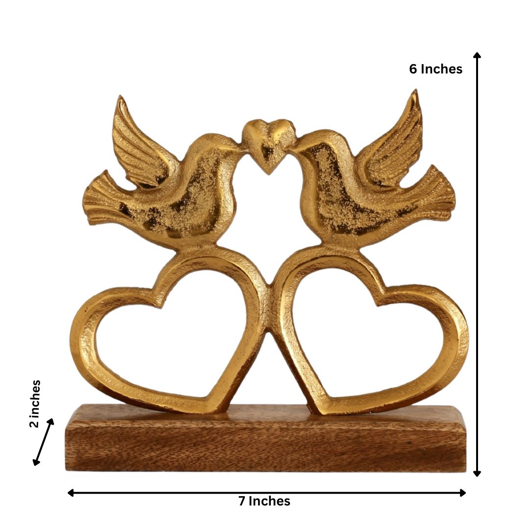 Love Birds Wooden Base