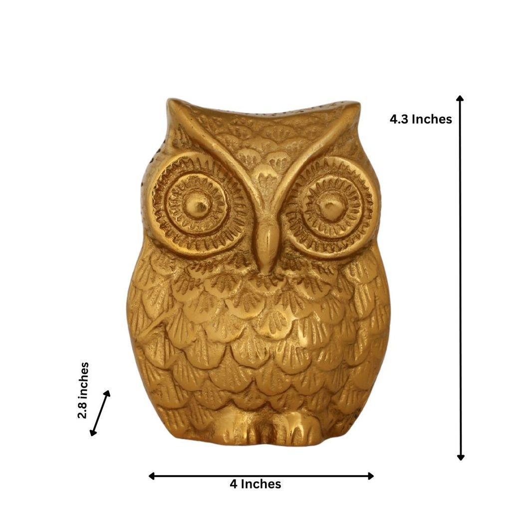 Wise Bonds Rakhi Box with Golden Owl Showpiece