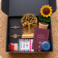 Tree of Life Rakhi Box with Golden Tree Showpiece