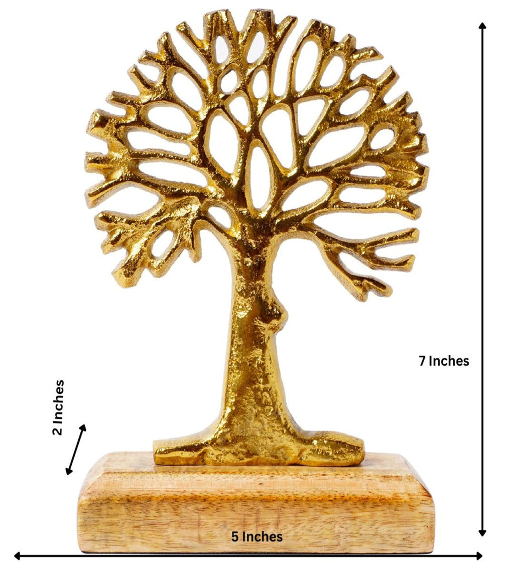Tree of Life Rakhi Box with Golden Tree Showpiece