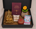 Divine Blessings Rakhi Box with Golden Ganesha Idol