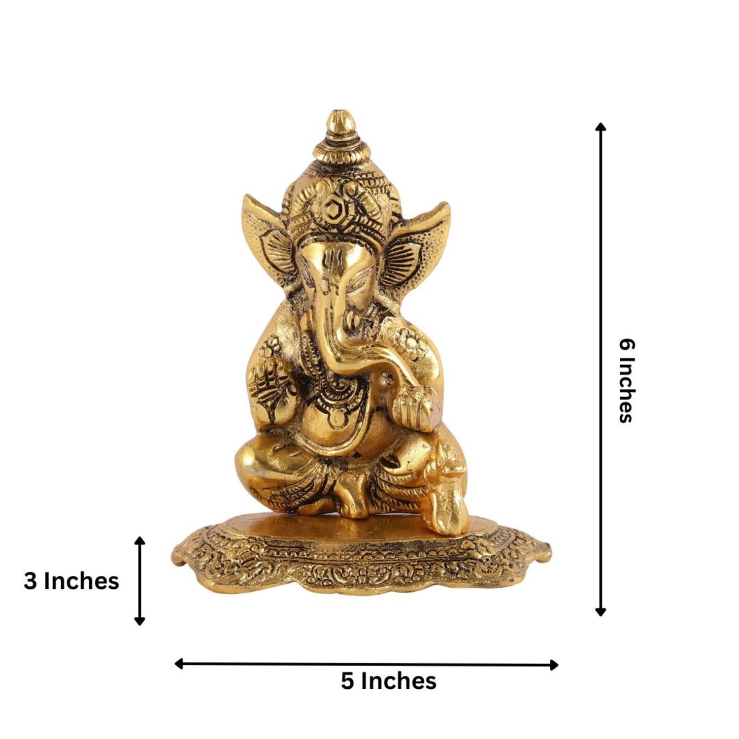 Divine Blessings Rakhi Box with Golden Ganesha Idol