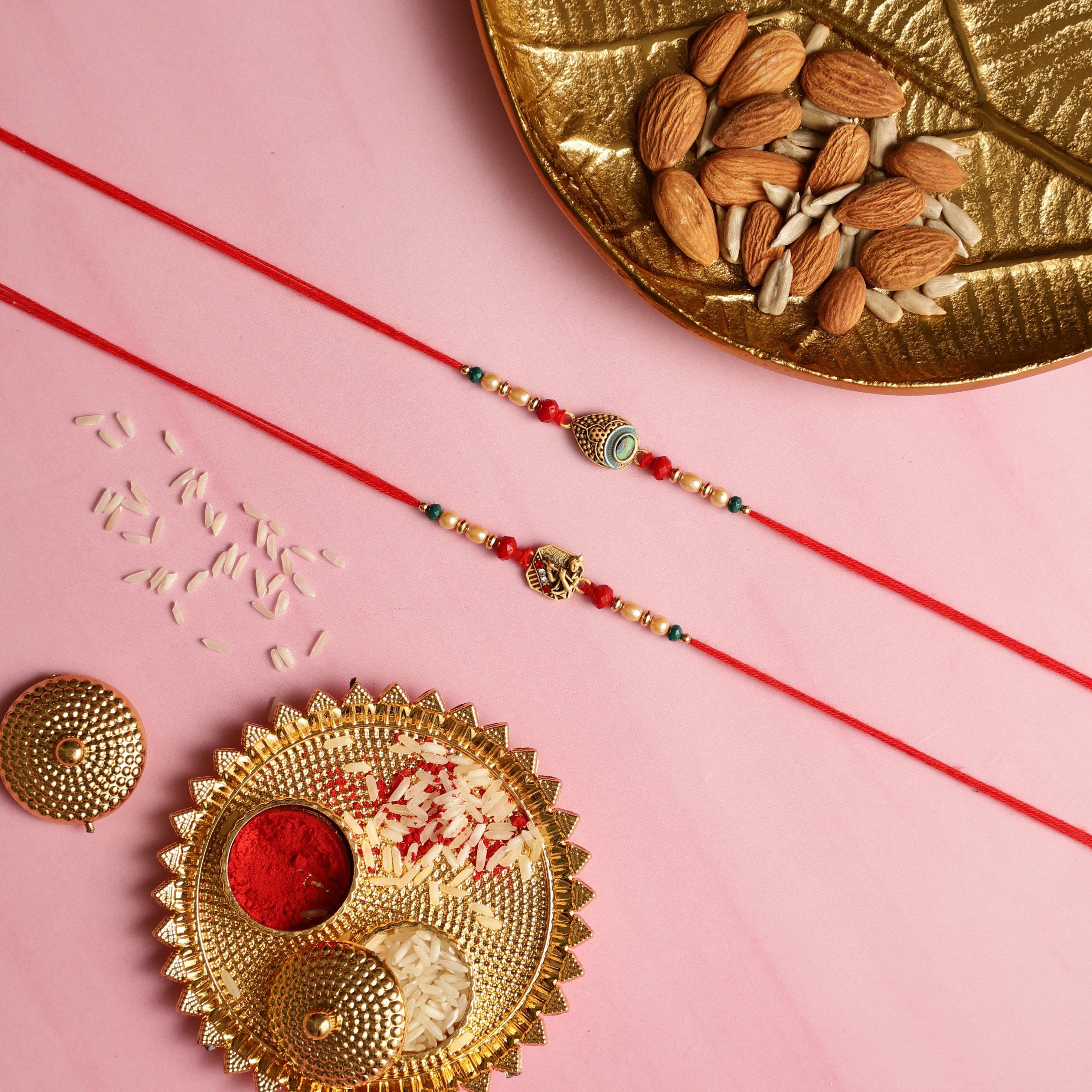 Eternal Grace Krishna and Cow Showpiece Rakhi Gift