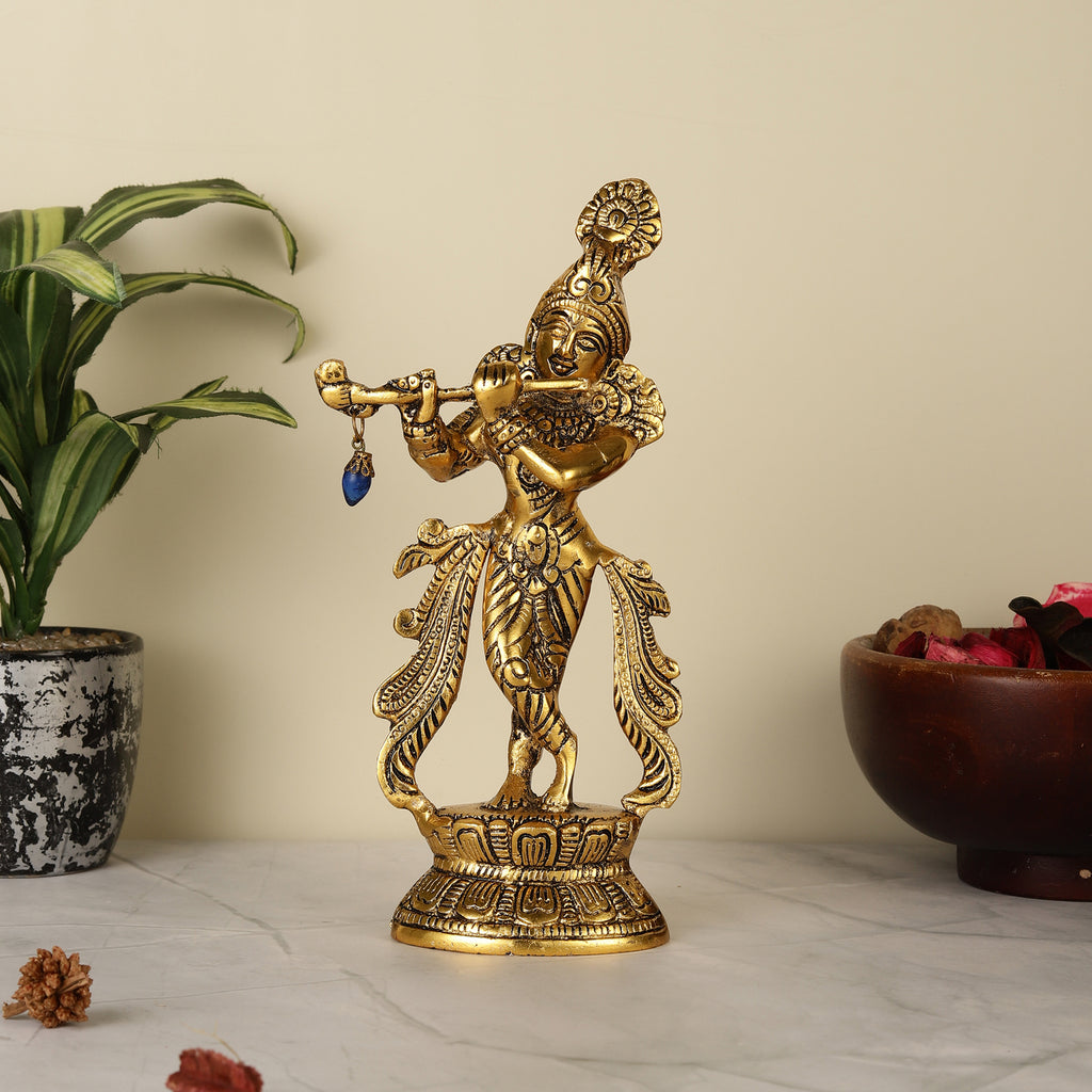Divine Melody Fluting Krishna Idol Rakhi Hamper