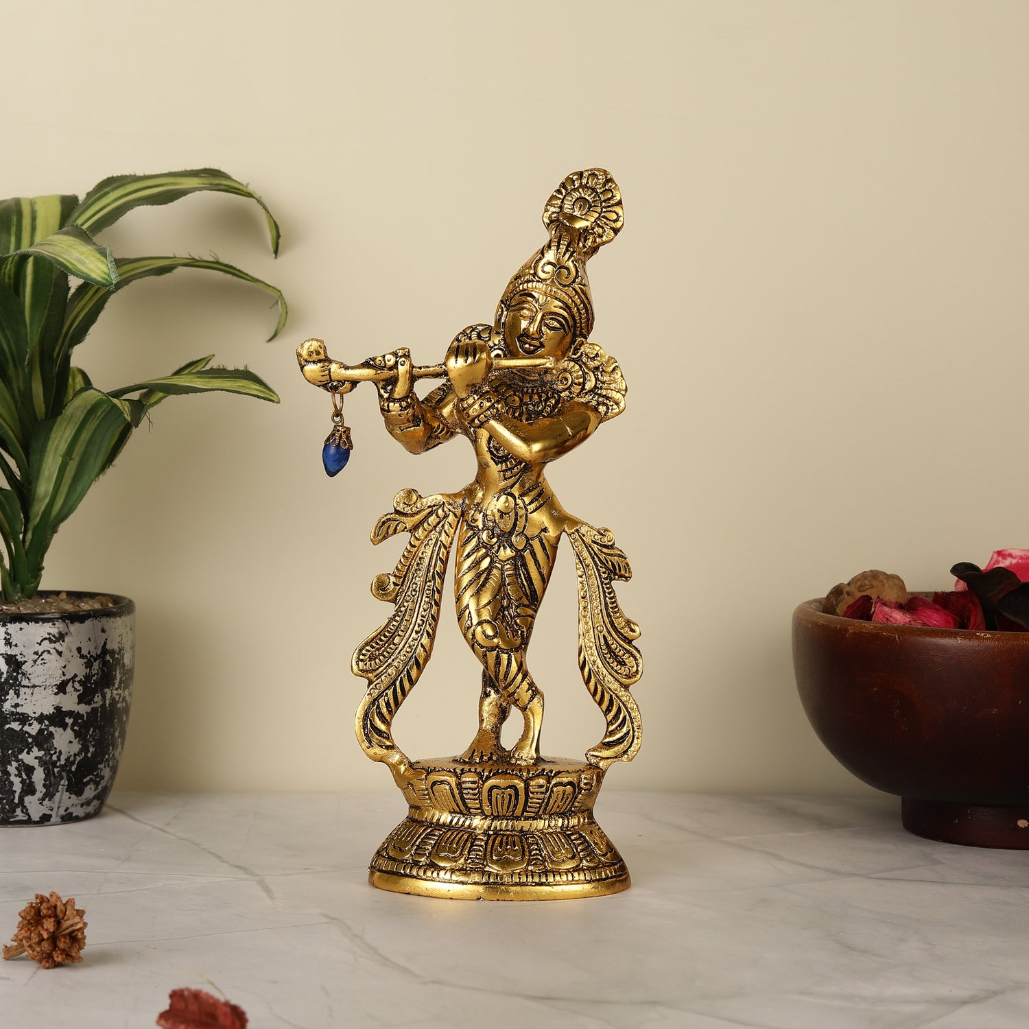 Divine Melody Fluting Krishna Idol Rakhi Hamper