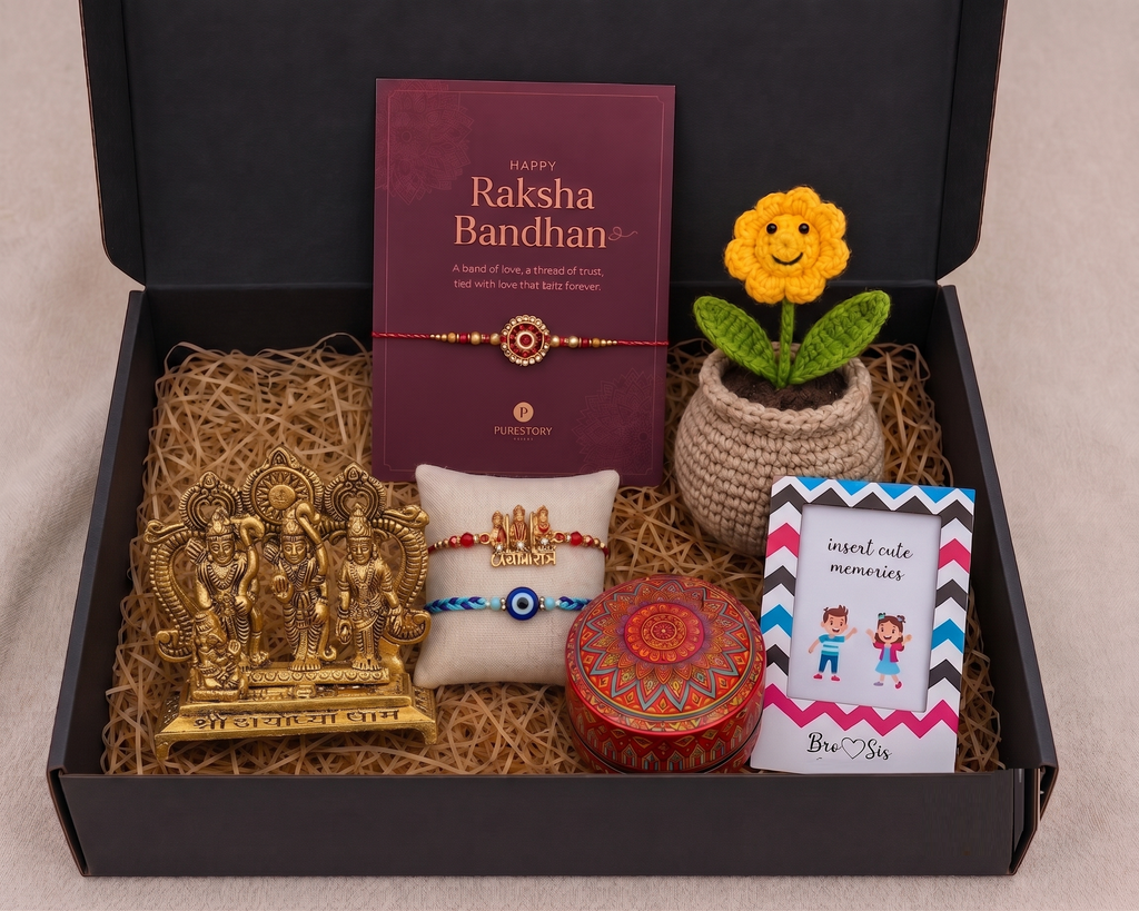 Sacred Royalty Ram Darbar Idol Rakhi Gift Set